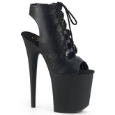 8" Heel FLAMINGO-800-20 Black Faux Leather